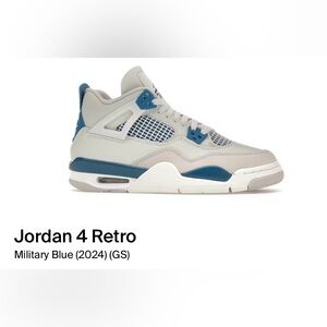 NEW Nike Air Jordan 4 Retro Military Blue Sneakers 2024 GS Sz 7Y